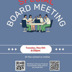 Tue May 5 - Special Board Meeting - 6:30pm