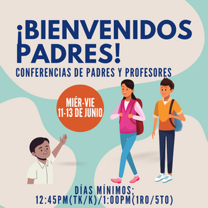 Conferencias de padres y maestros del 11 al 13 de junio