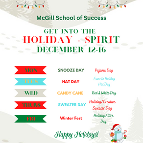 Dec 12-16: Holiday Spirit Week