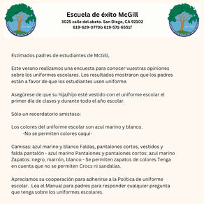 Uniformes requeridos para 2024-25