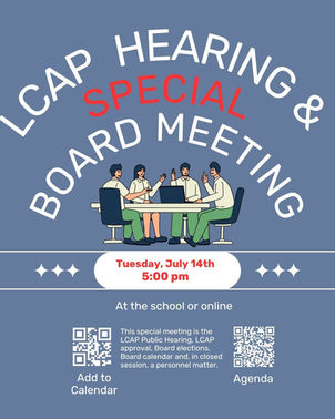 Tue Jul 14 - LCAP Public Hearing and Special Board Meeting - 5:00pm