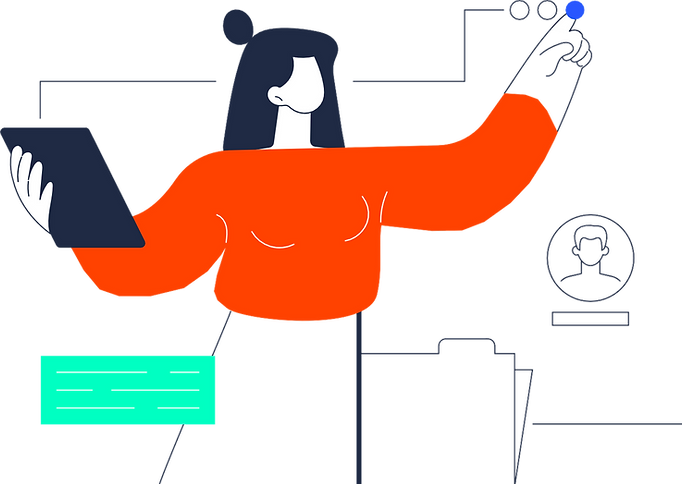 ilustração mulher apresentando