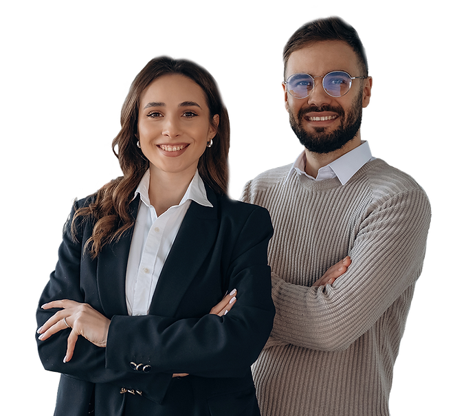 empresarios confiantes felizes