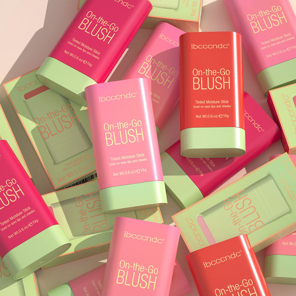 Bastão de blush funcional para maquiagem, fácil de aplicar, rouge/blush cremoso.