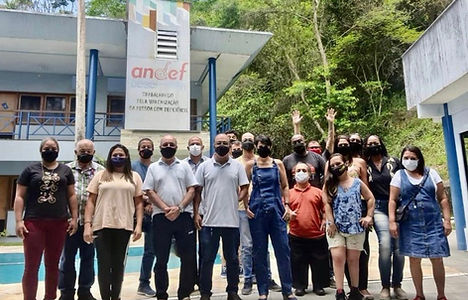Foto do encontro da equipe da andef, dos convênios e da sede, para qualificação