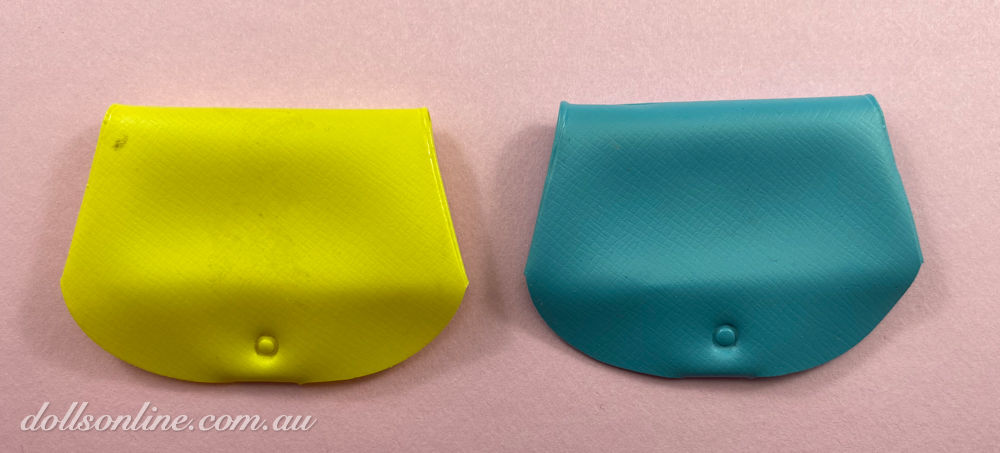 1 yellow and 1 aqua  clutch purses