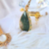 Collier Agate mousse tissée main - Bijou artisanal précieux