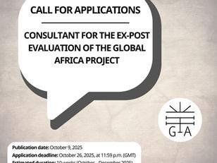 Call for Applications — Consultant for the Ex-Post Evaluation of the Global Africa Project