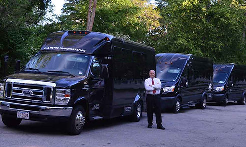 Luxury Shuttles and Driver Wearing Suit