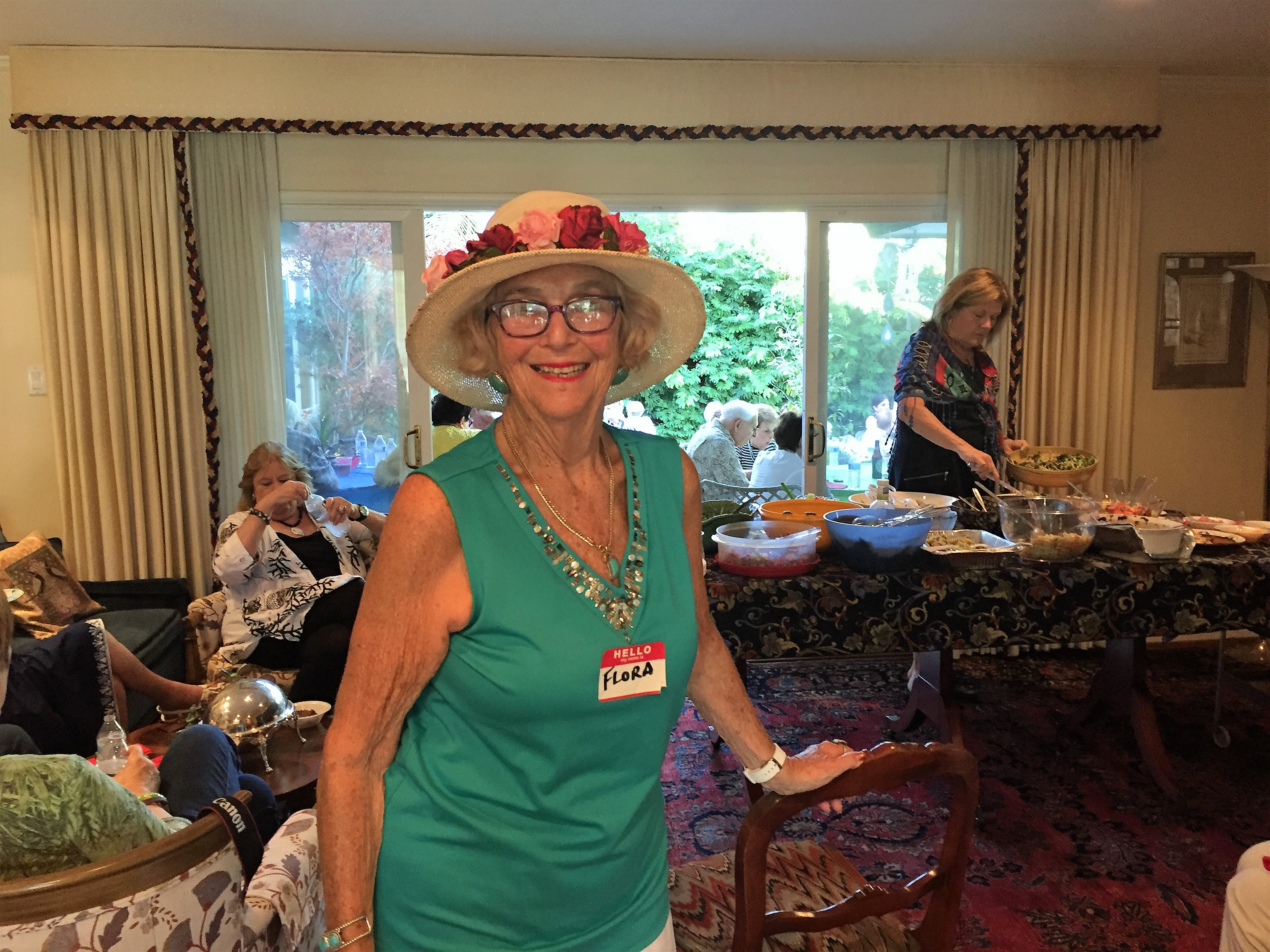 Flora in her finest at the summer potluck 2016