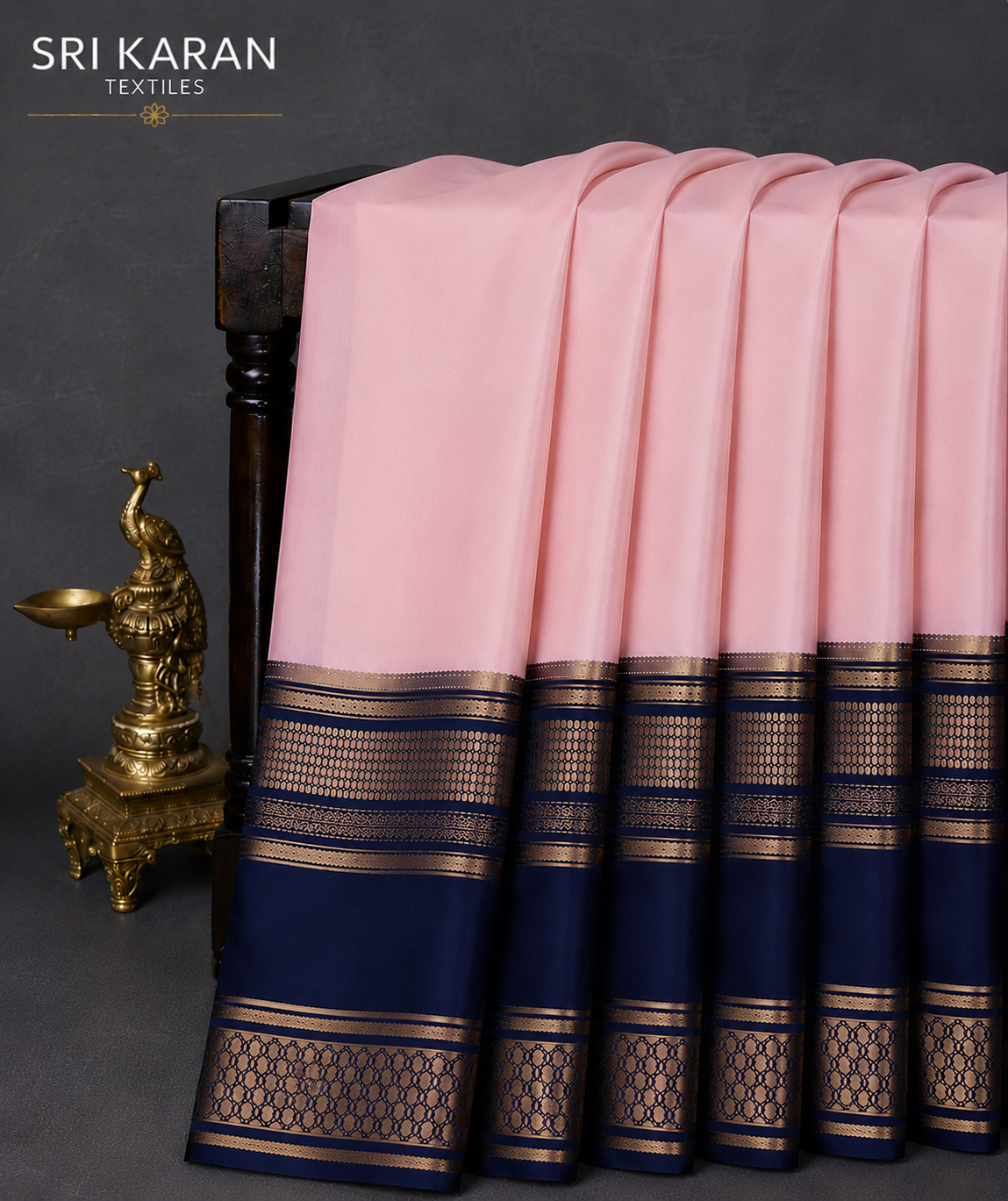 Peach Crimson Wedding Saree