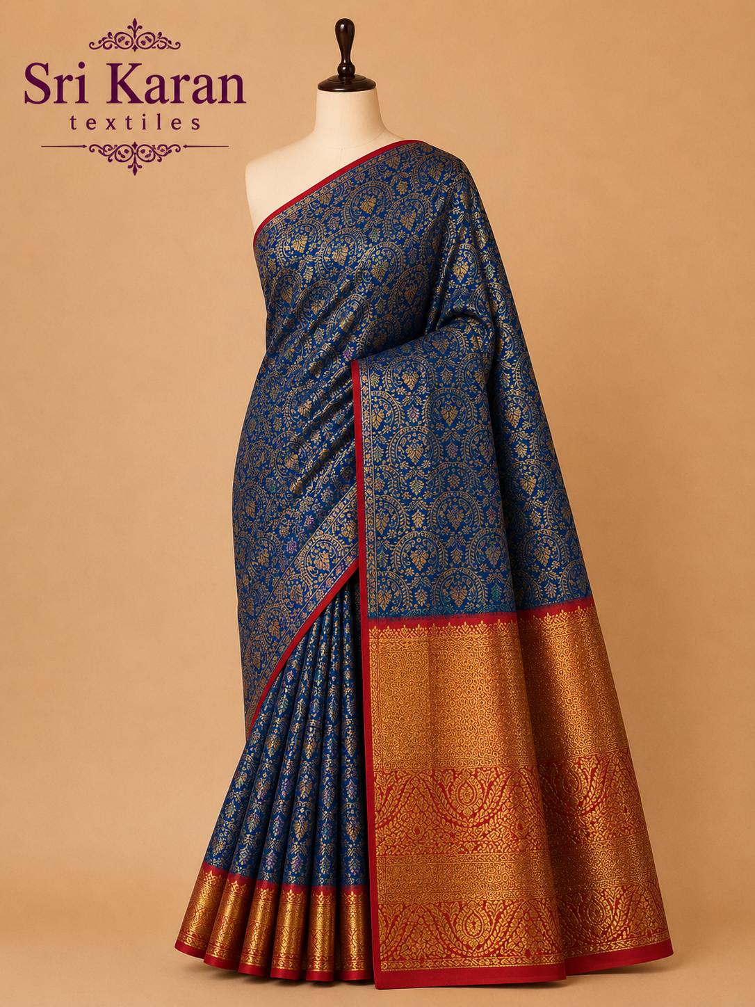 Royal Blue Bridal  Silk Saree