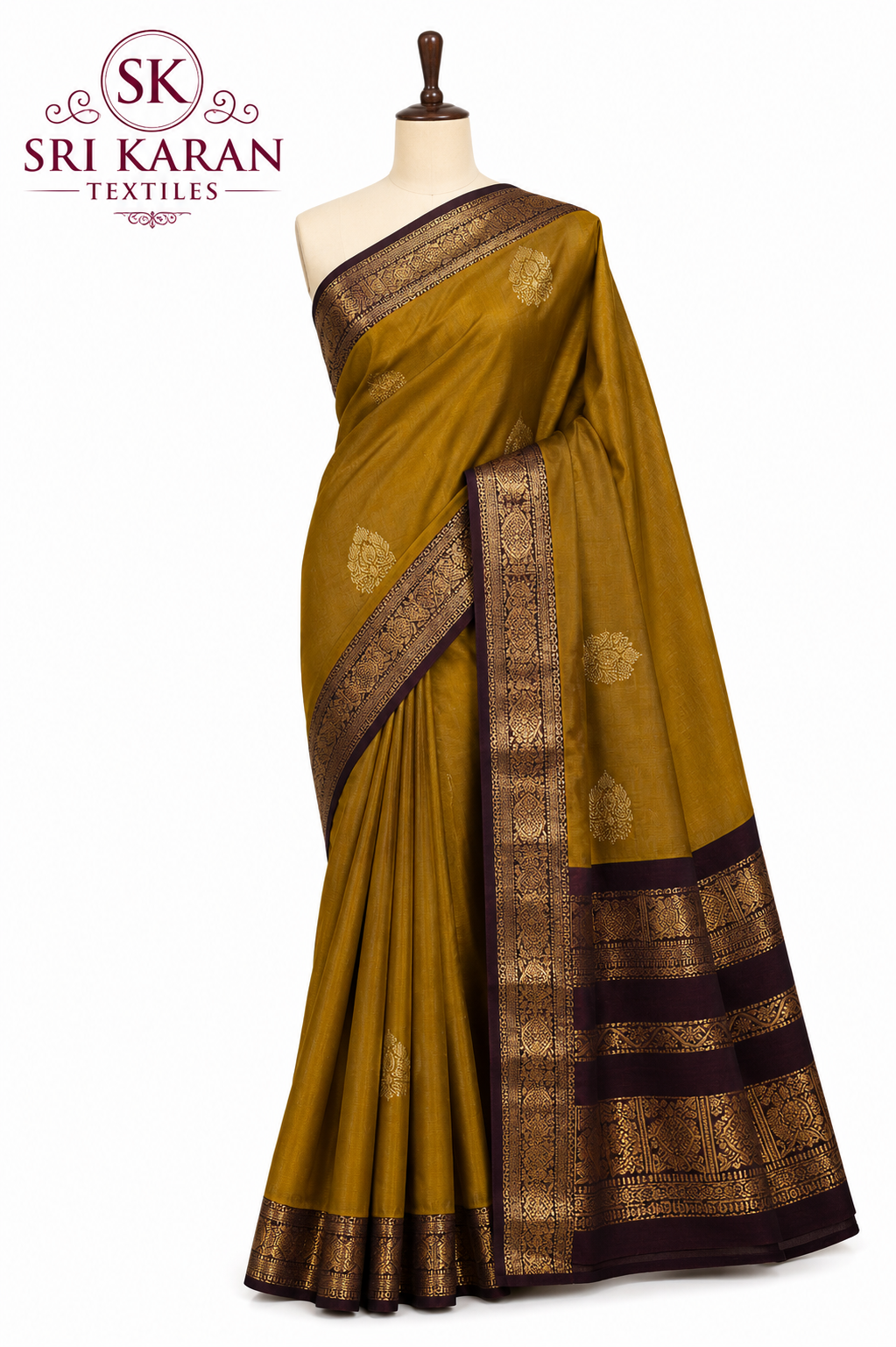 Mustard Yellow Silk Saree