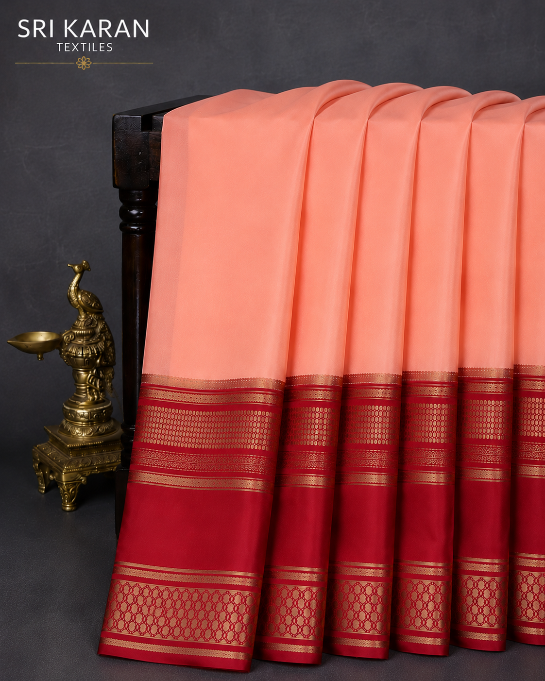 Ivory Emerald Temple Border Saree