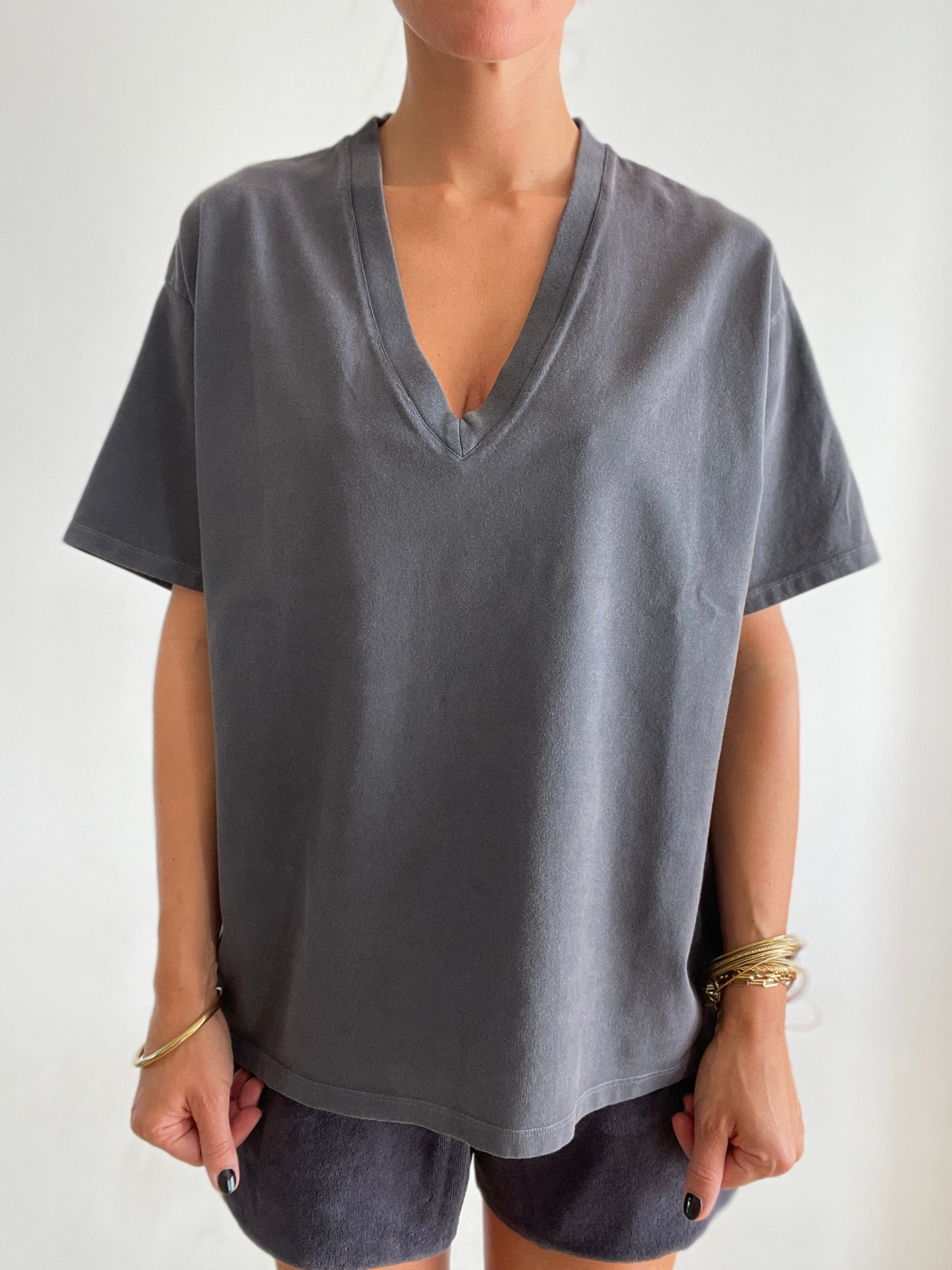 Tee shirt " VALOU " gris délavé