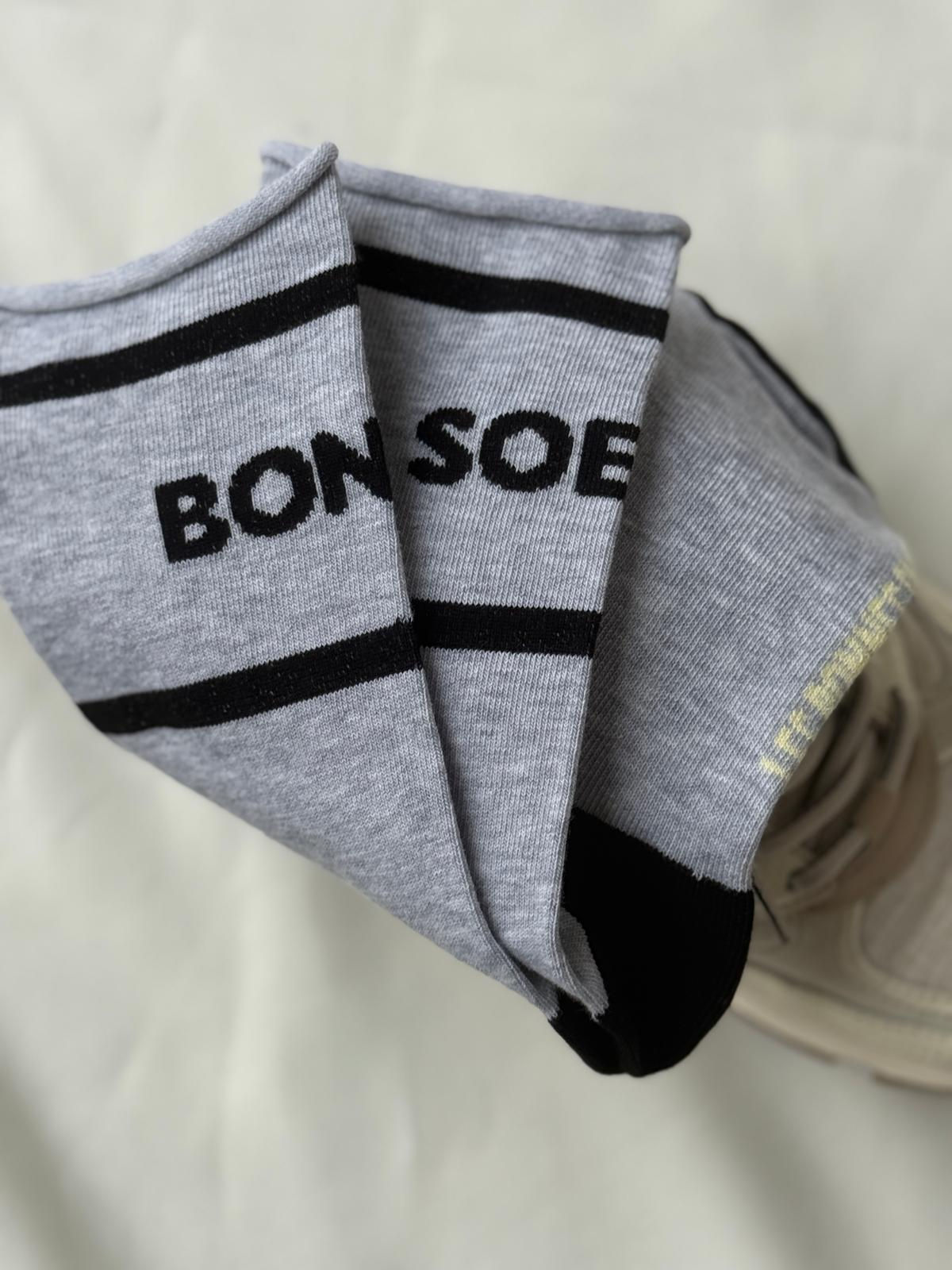 Chaussettes roulottées " BONNES SOEURS " gris chiné