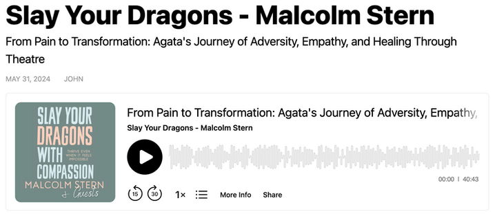 Slay your dragons with compassion podcast with Agata Krajewska - Theatre of Awakening