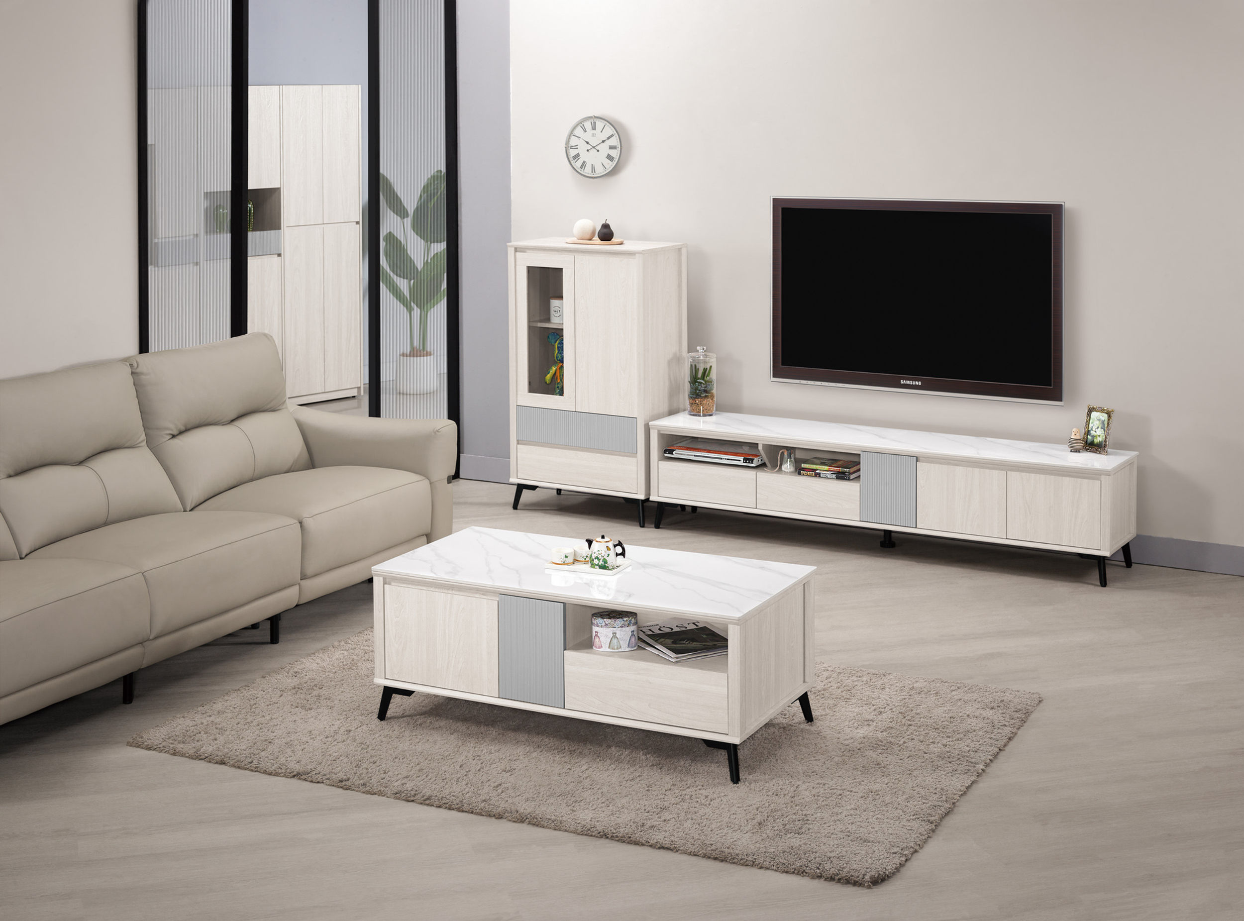 喬倫斯9尺岩板L櫃