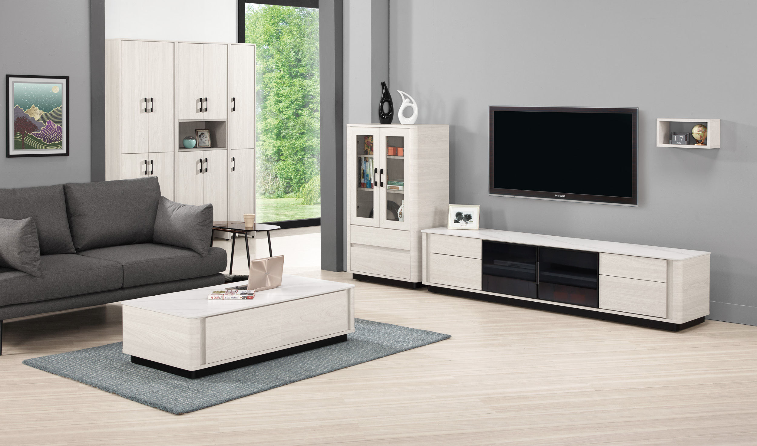 華爾斯9尺岩板L櫃