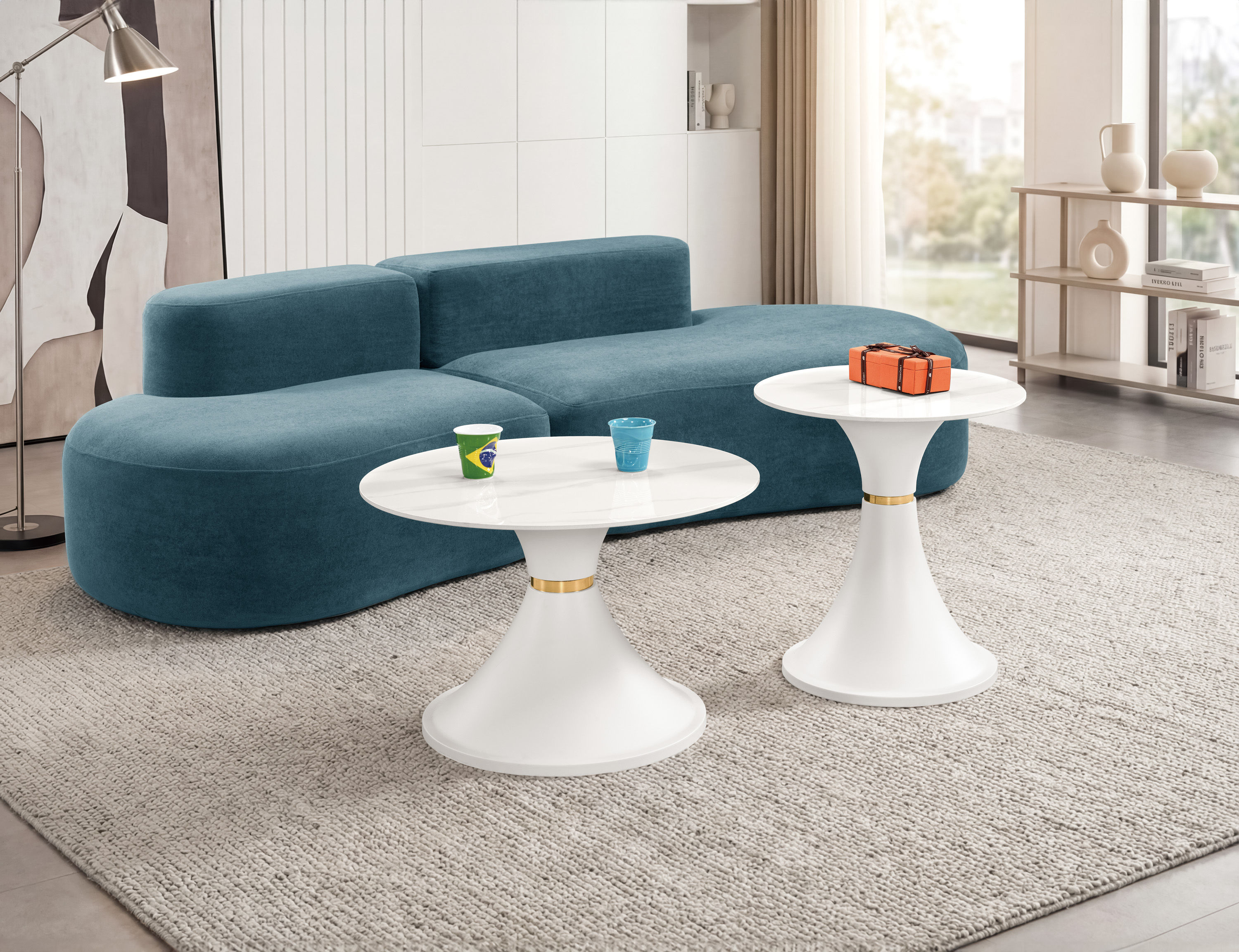 格德蒂岩板組合茶几(全組)