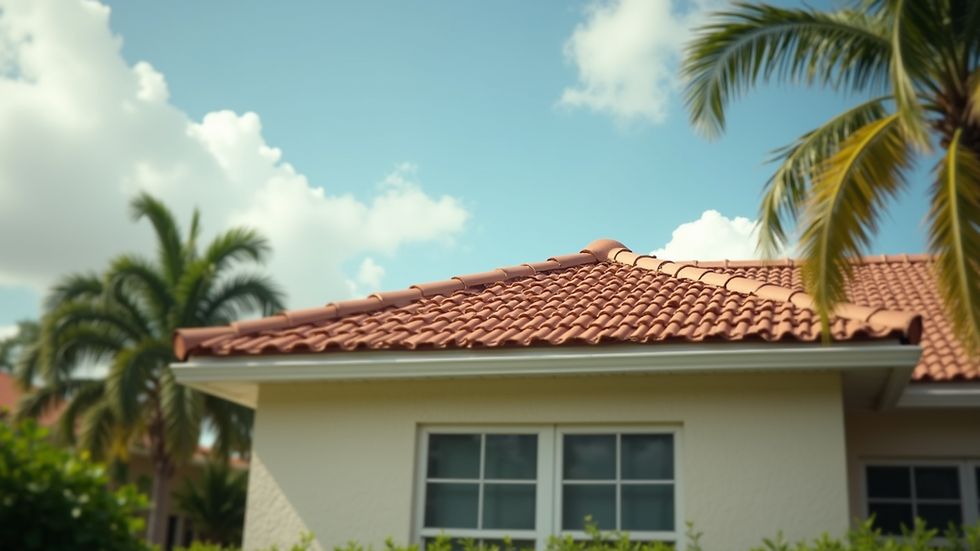Eye-level view of a well-maintained roof in West Palm Beach