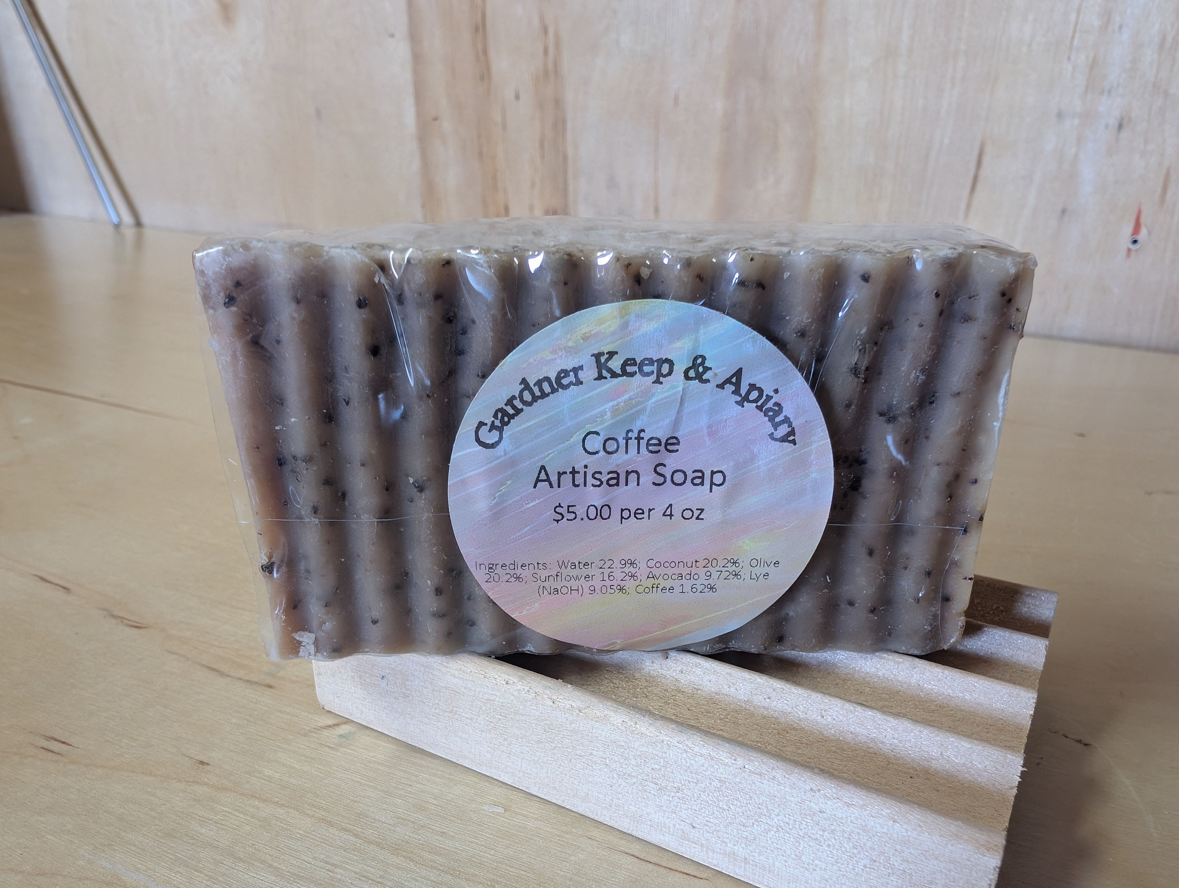 Ground Coffee artisan soap, all natural cold process.