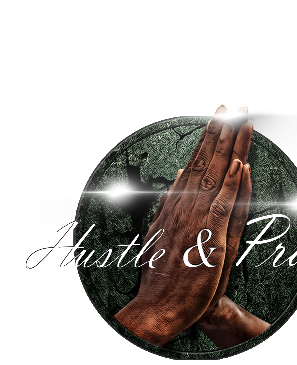hustle and pray the label logo
