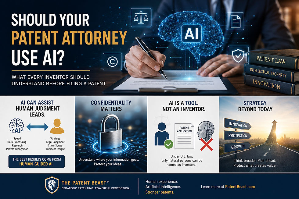AI can transform patent practice—but it cannot replace legal judgment. Learn what inventors should know about AI-assisted patent drafting, confidentiality, inventorship, and patent strategy.