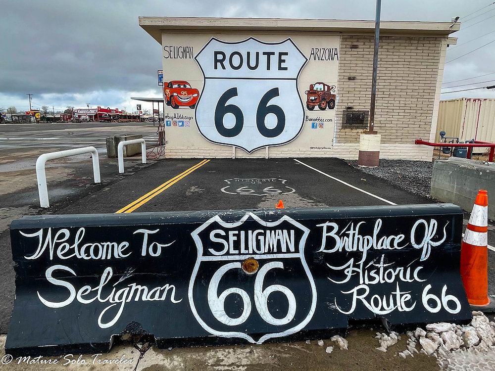 The ideal town for selfies on Route 66 is Seligman Arizona USA