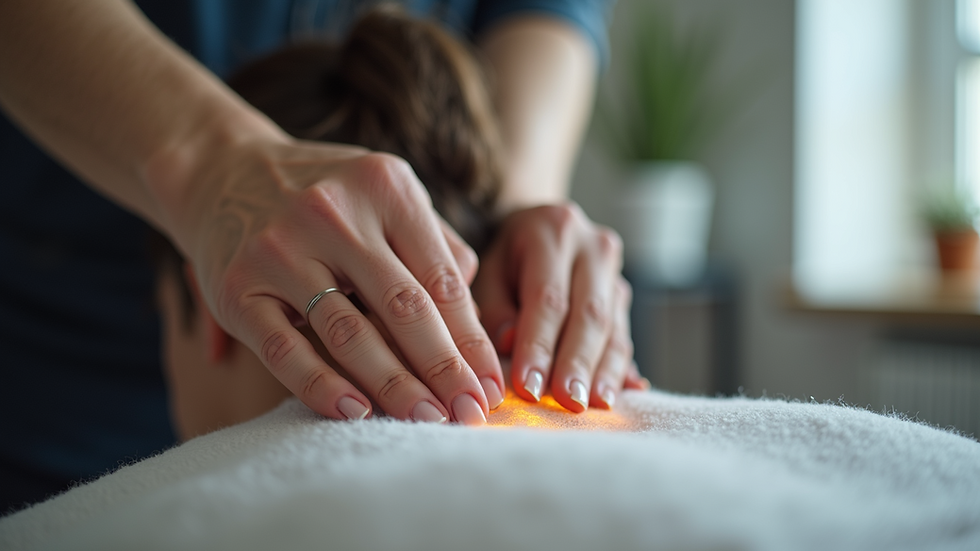 Eye-level view of a chiropractic adjustment session