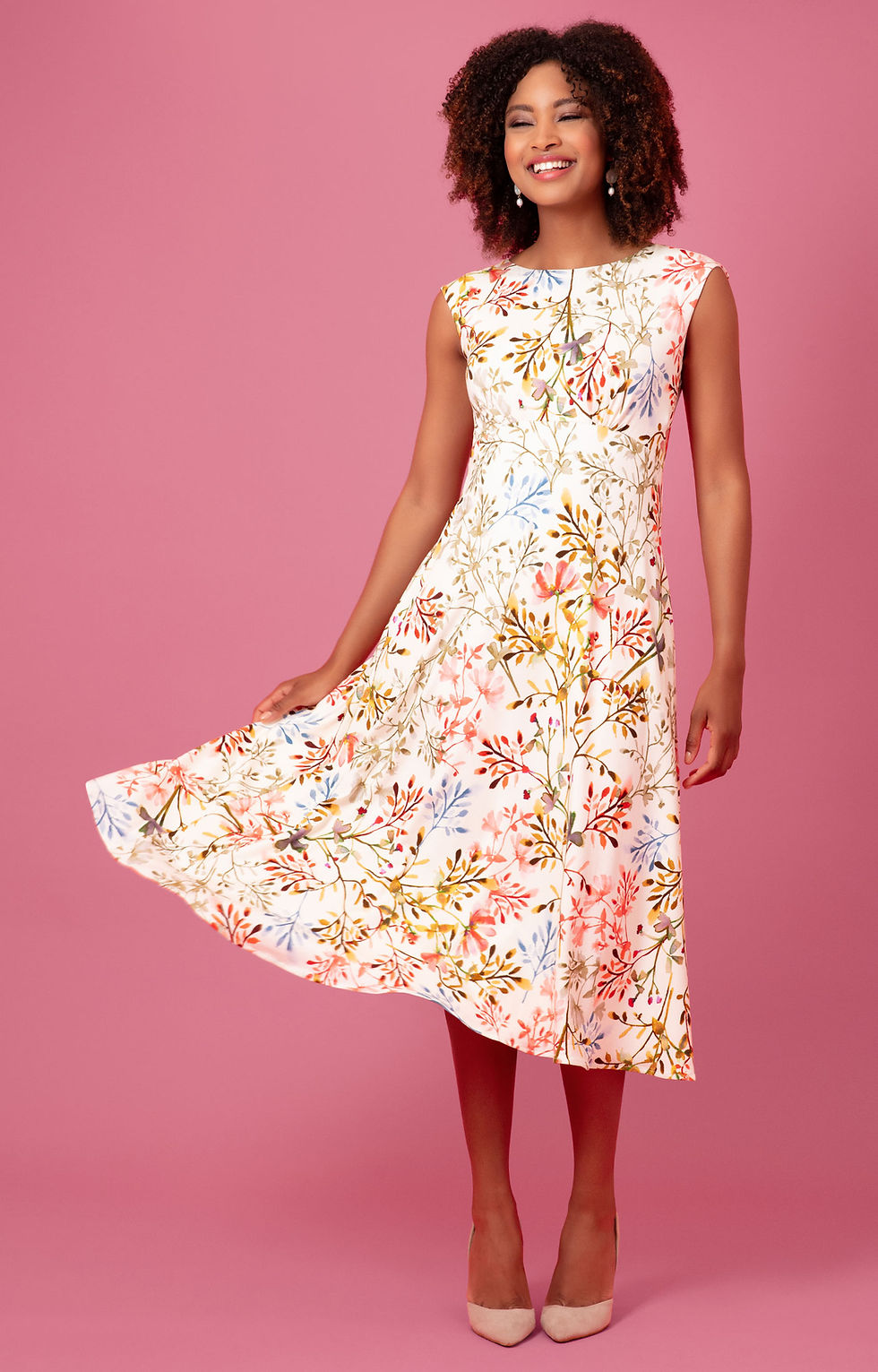 Thumbnail: Luna Midi Dress - Watercolour Meadow