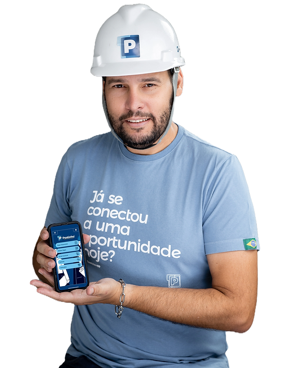 Marcio Pastinha mostrando o aplicativo