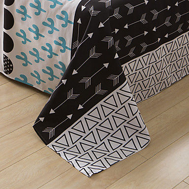 Thumbnail: Black geometric shapes duvet cover 4 piece set