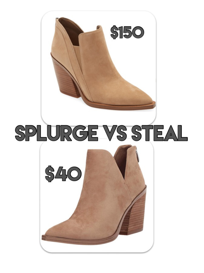 designer inspired. booties. fall fashion. amazon fashion. splurge vs steal
