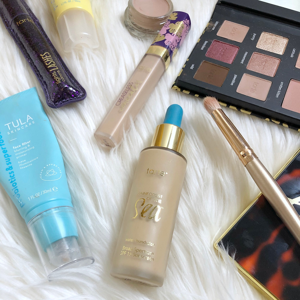 makeup routine. tarte makeup. Eyeshadow. make up brushes. Concealer. Tula discount code