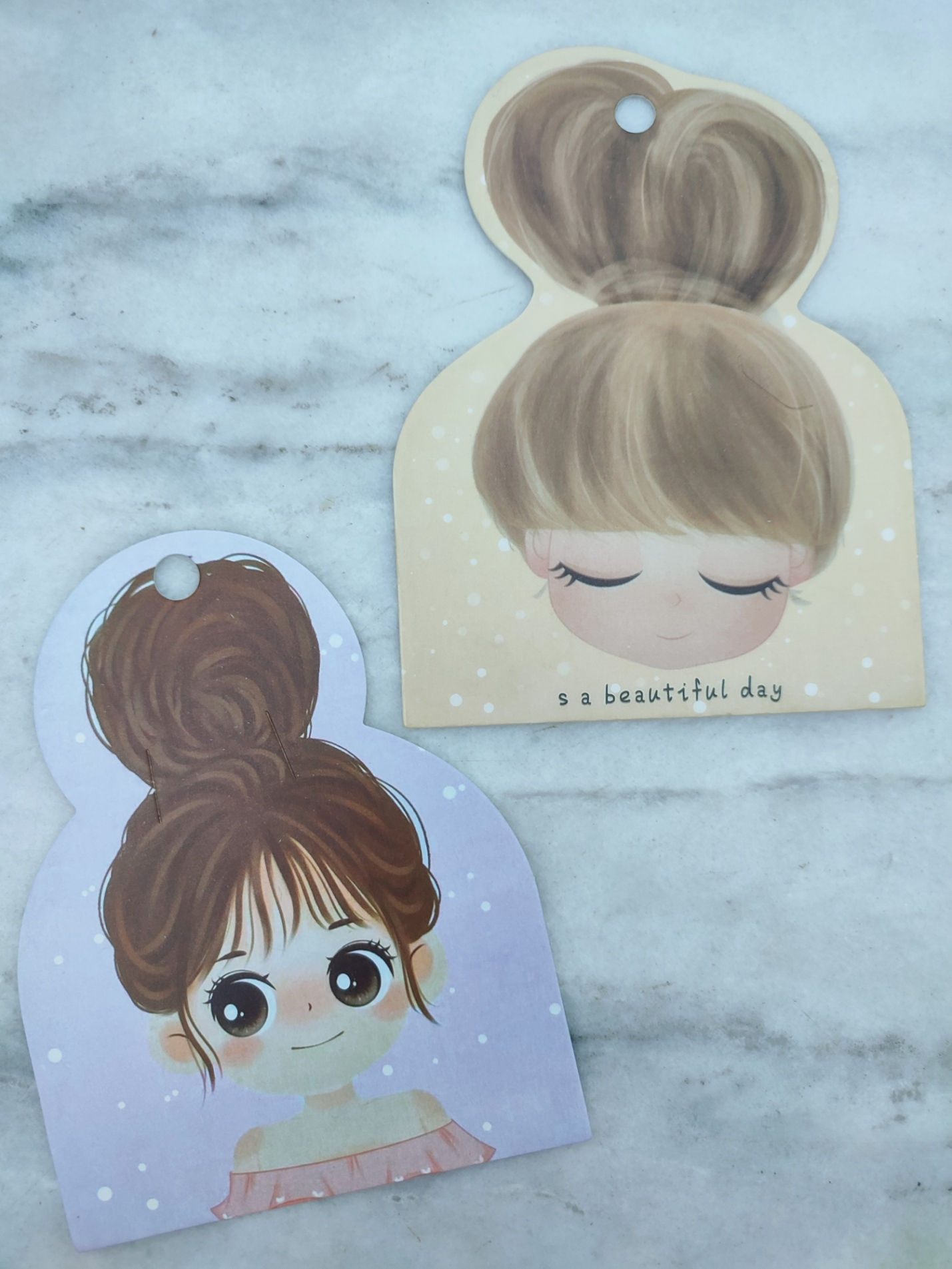 Tag journalling card: Girl with neutral background [LB26B]