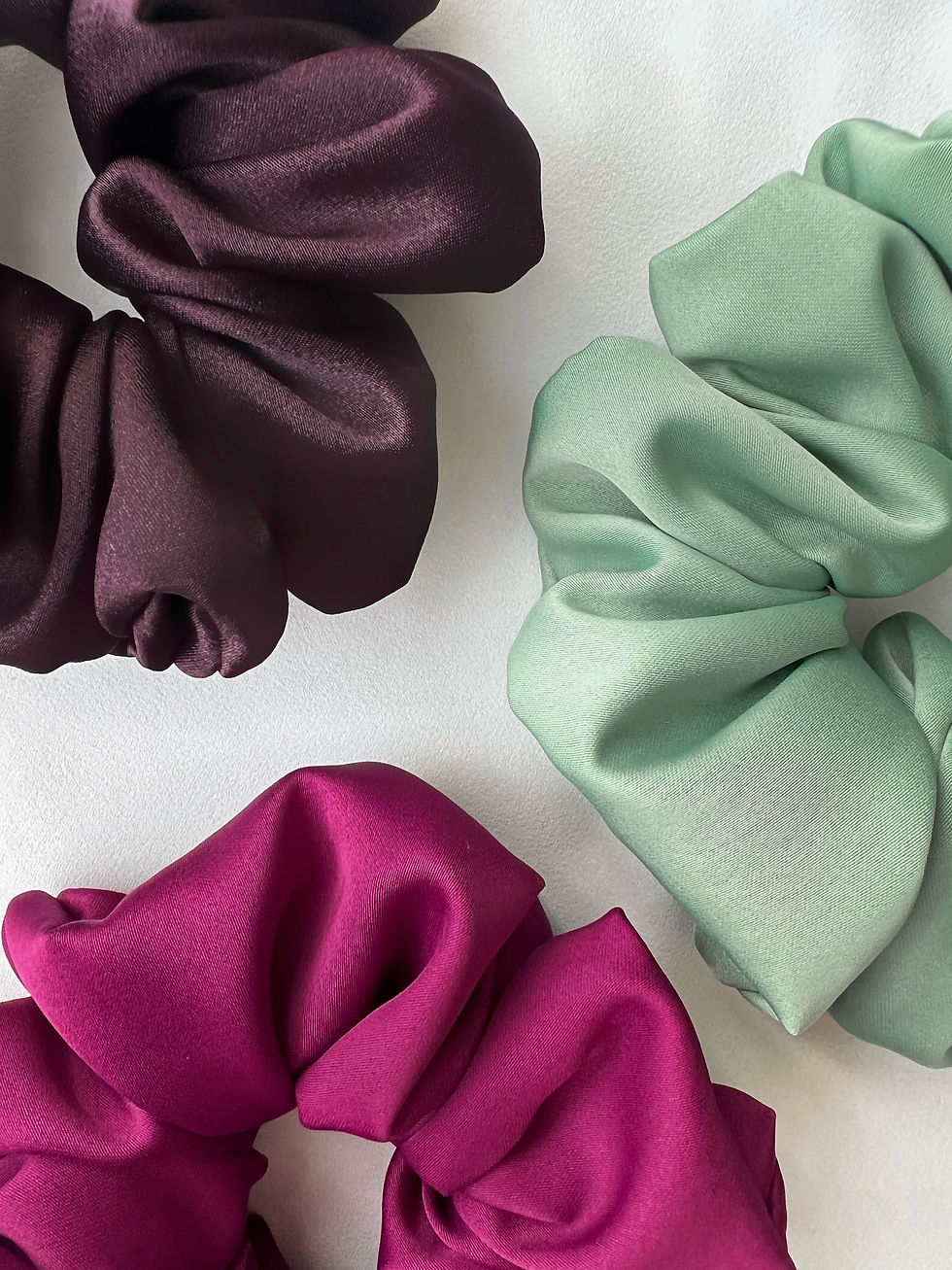 Thumbnail: Fluffy Bands - Chocolate Burgundy Satin