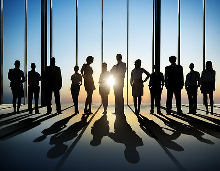 Silhouette of Business People Posing by