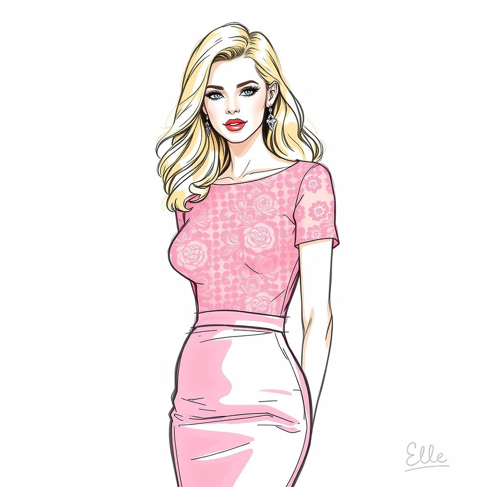 art illustration of Elle Woods from Legally Blonde