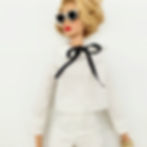 Fashion doll in white outfit