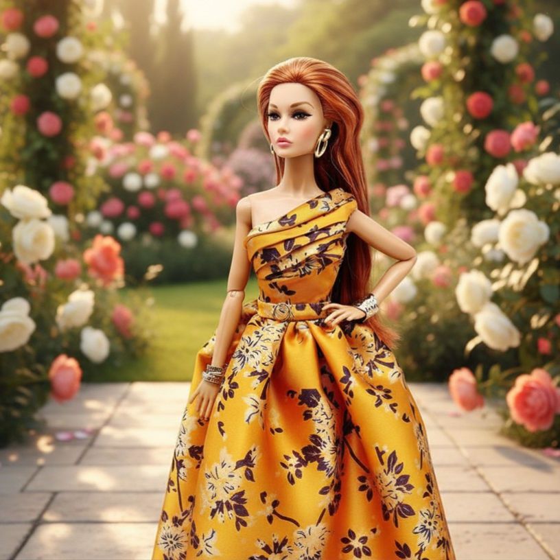 Poppy Parker Alluring in draped  silk floral summer dress