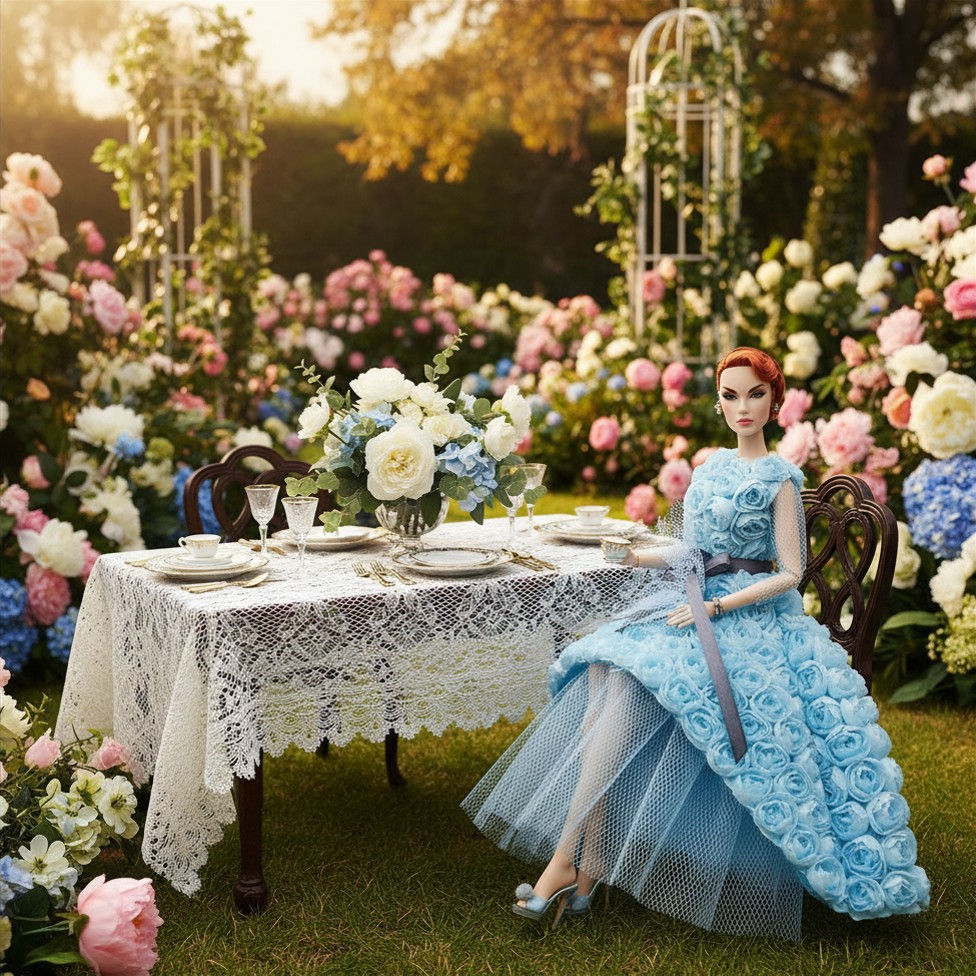 Miniaturbild: fashion royalty doll Dasha in blue lace evening gown