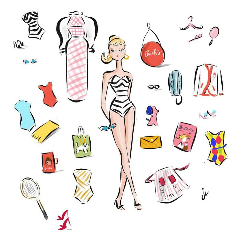 Modepuppenillustration von Jennifer Vallez