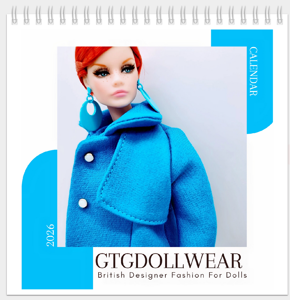Front page of doll collectors 2026 desk calendar by gtGdollwear