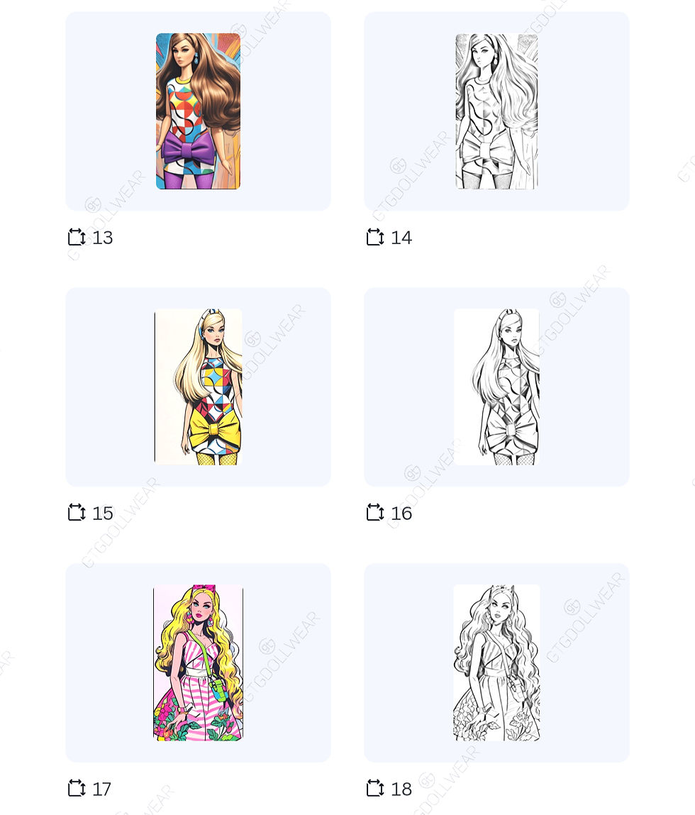 Miniatura: coloring book for doll collectors