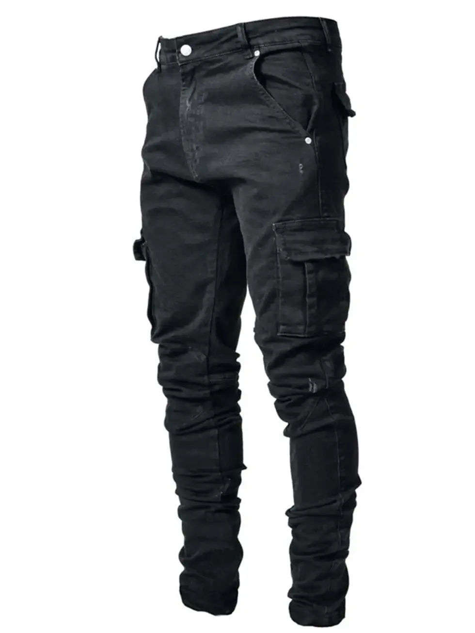 Thumbnail: Denim Cargo Jeans Men Cargo Ripped Denim Trousers Cargo Pants Hip-Hop Popular