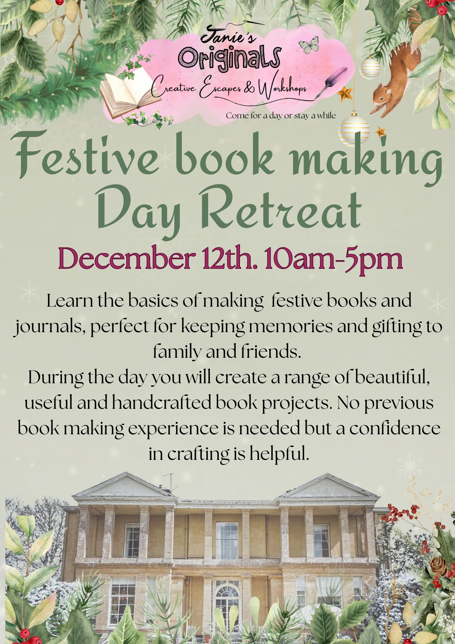 Festive book making day retreat