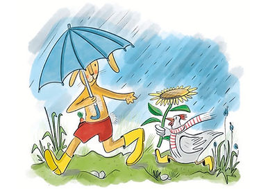 Hoppelihopp und Lotta im Regen