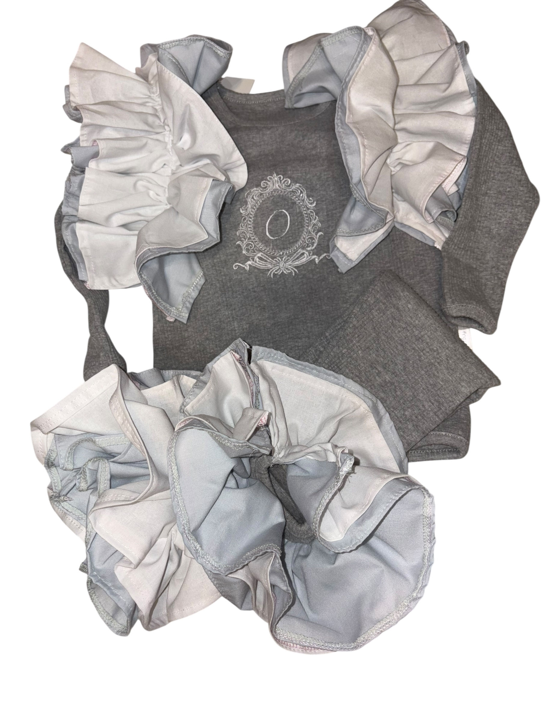 Dove grey ruffle sets 