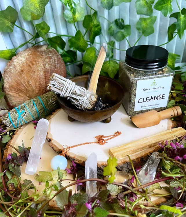 Thumbnail: Cleansing/House Blessing Loose Herbal Incense w/ burner and coal